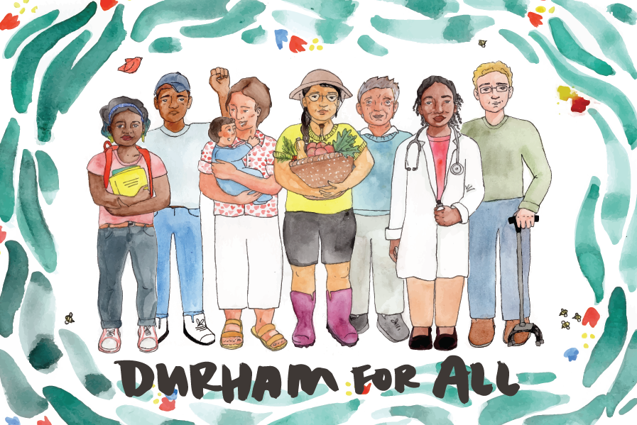 Durham for All postcard design