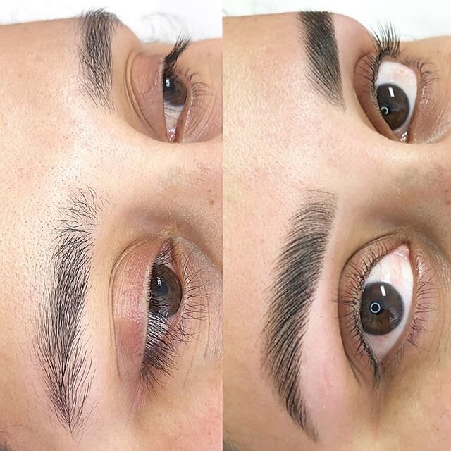 Henna, Lash &amp; Brow Lift aka Lamination. .
.
The brow lift redirects, tames unruly hairs and sets them in place for a fluffy just-combed look.  Lasting 4-6 weeks. .
Henna and wax clean up is included with the brow lam. .
BOOK NOW!! Link in bio!
. 
