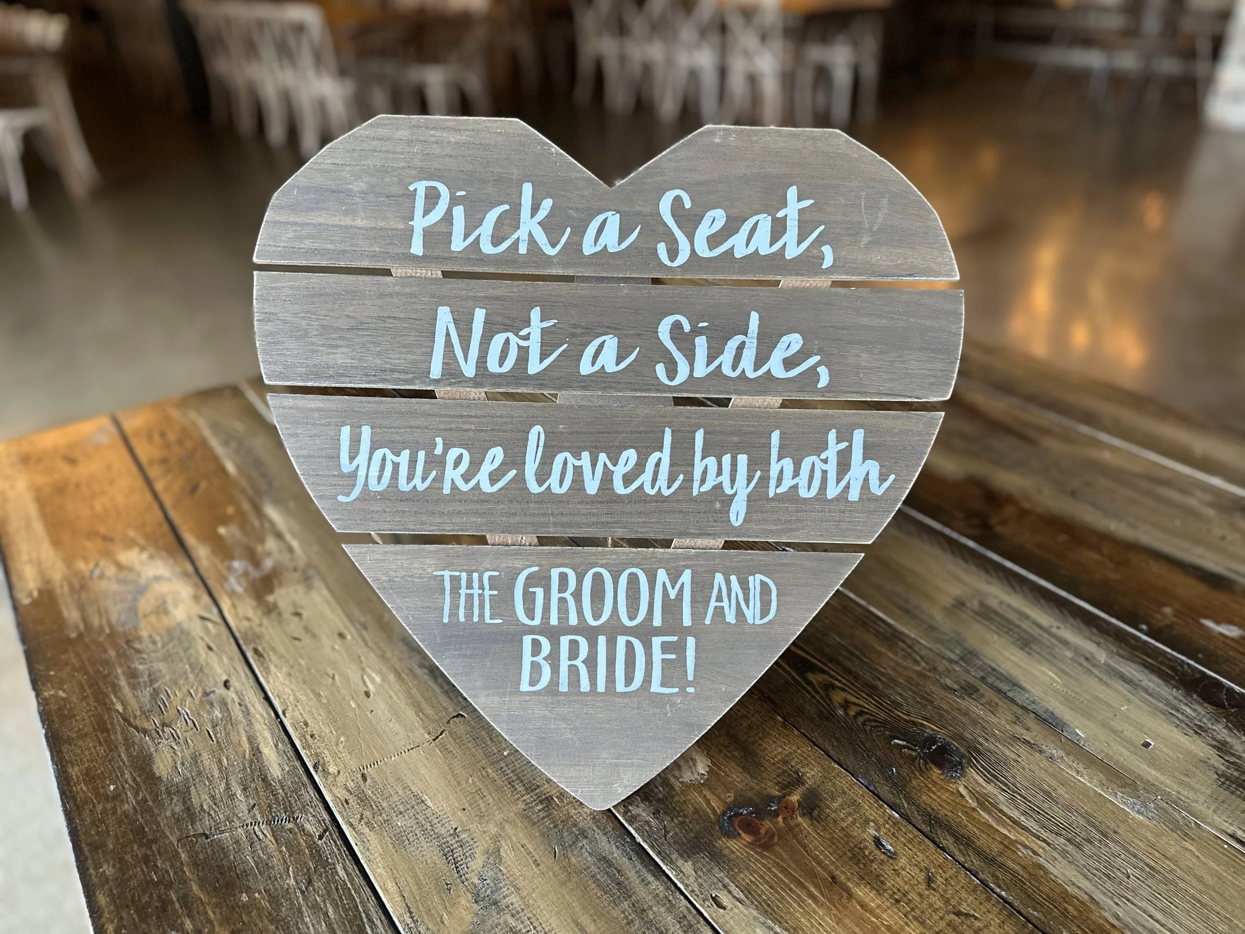 Heart Ceremony Seating Sign