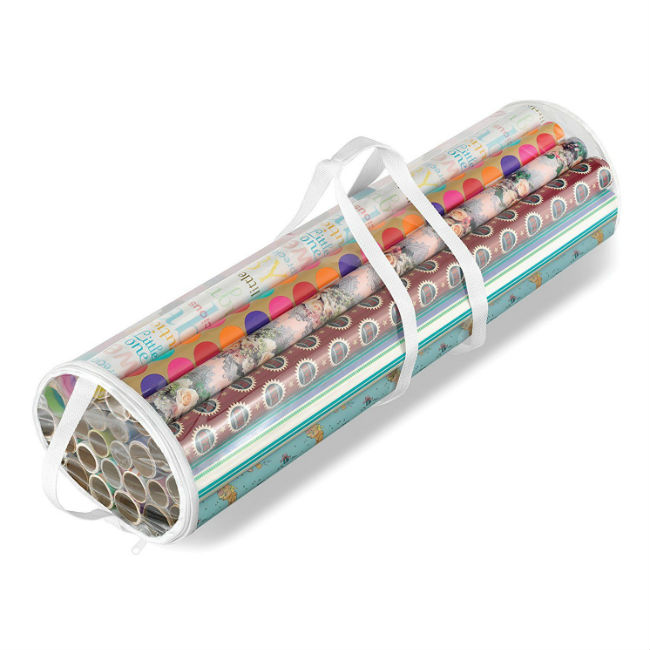 Amazon: Clear Gift Wrap Organizer - Zippered Storage for 25 Rolls