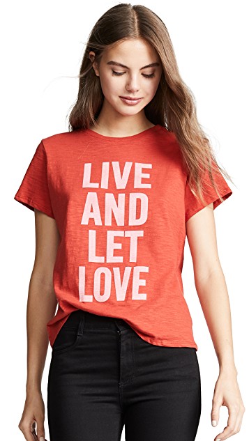 CINQ A SEPT LIVE AND LET LOVE GRAPHIC TEE 