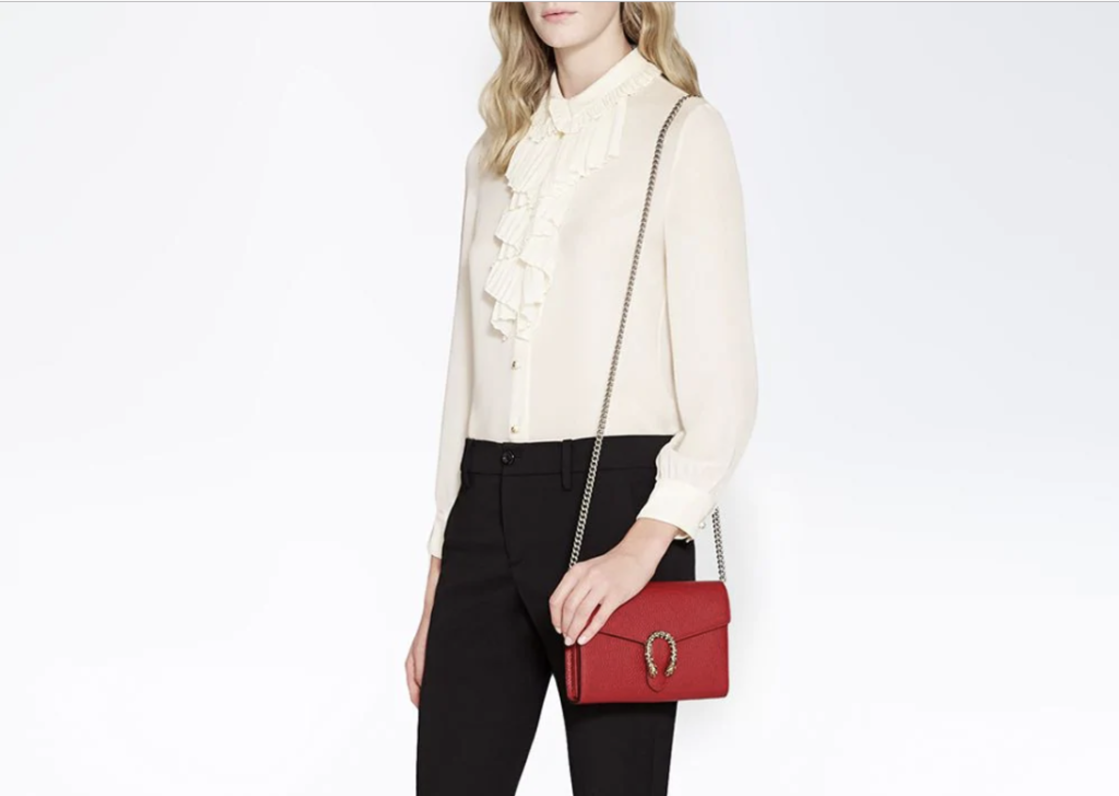 GUCCI DIONYSUS LEATHER MINI CHAIN SHOULDER BAG