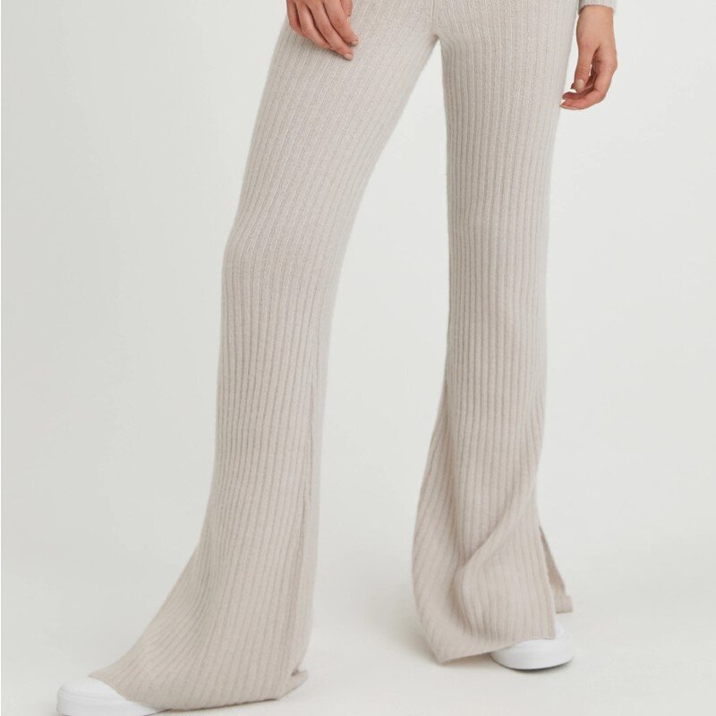 Something Navy: Vivienne Cashmere Ribbed Pant with Slit