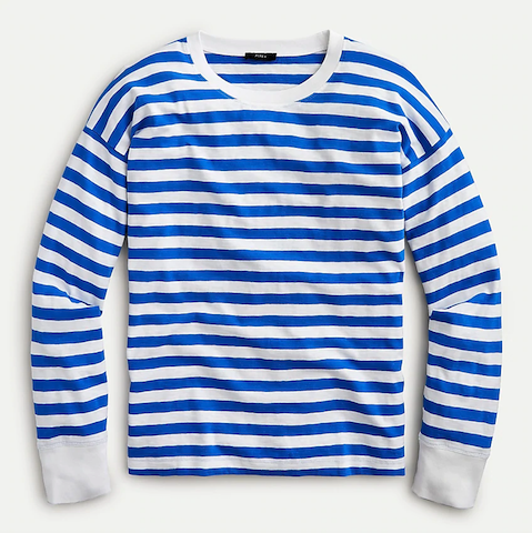 Jcrew Long-sleeve slub cotton T-shirt in stripe