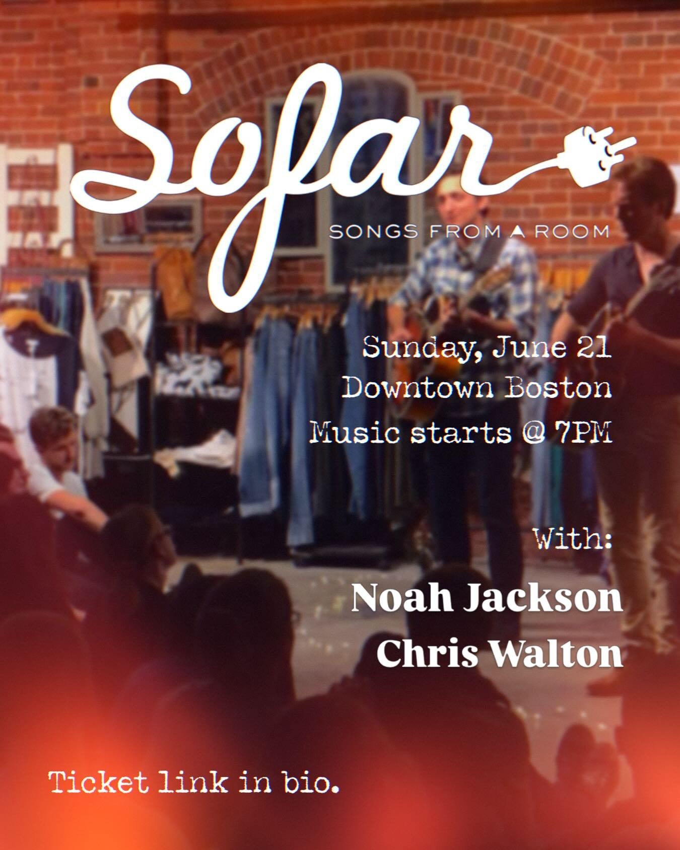 @sofarboston has invited us back! We&rsquo;ll be sharing the stage at a secret downtown Boston venue with @noahjacksonlive &amp; @proffudge. Exact location to be shared 36hrs before the show. Grab your tickets now and bring DAD!!