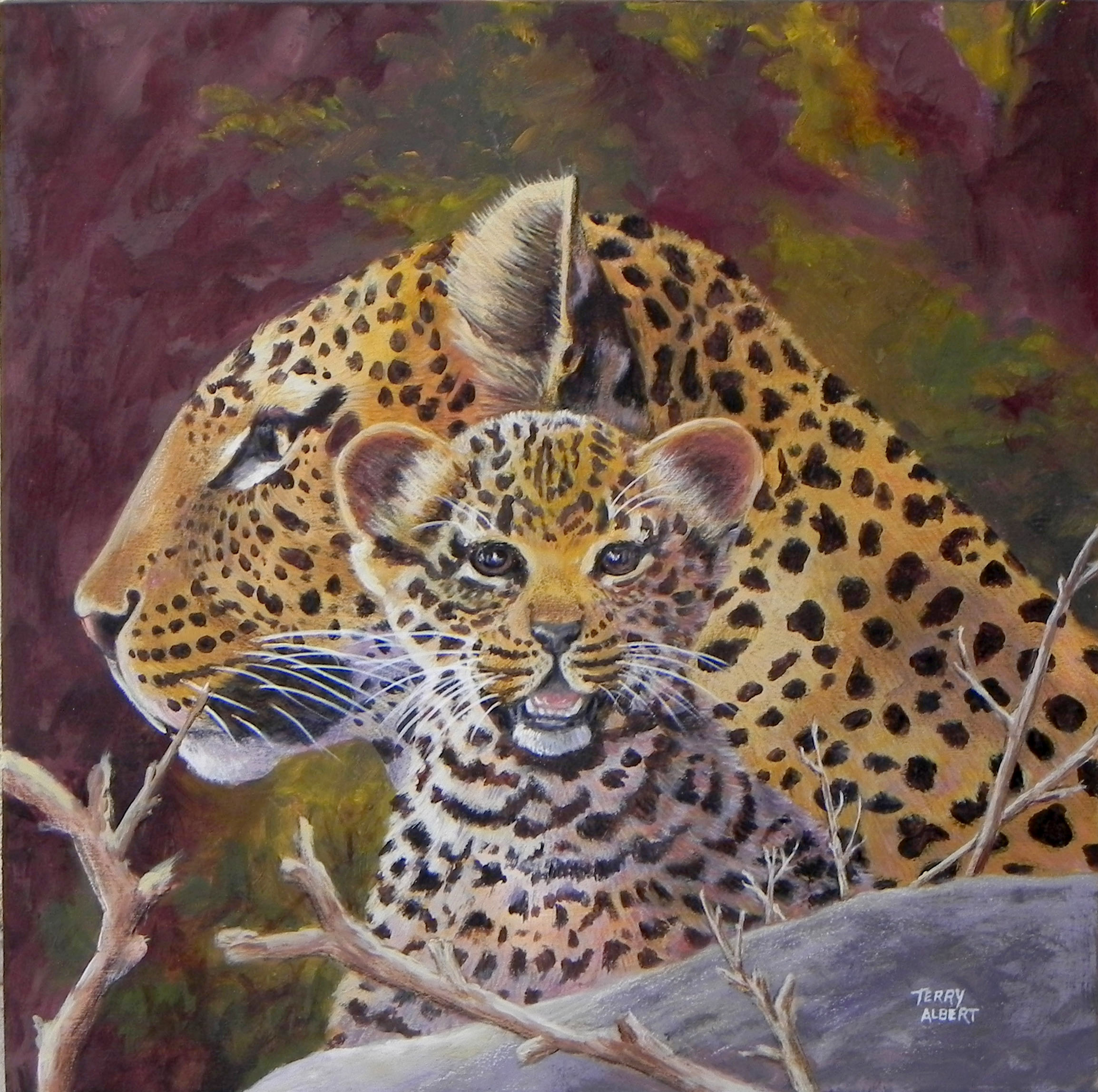 Leopard and cub