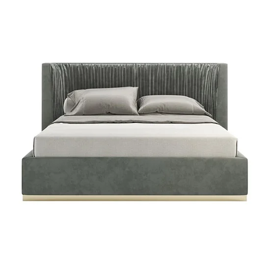 Jillian upholstered bed with ruched headboard