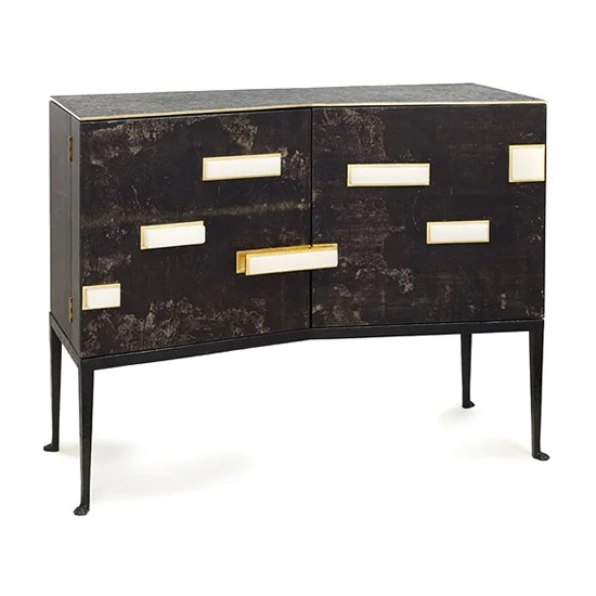 Museo Wood, Parchment, Bronze Cabinet
