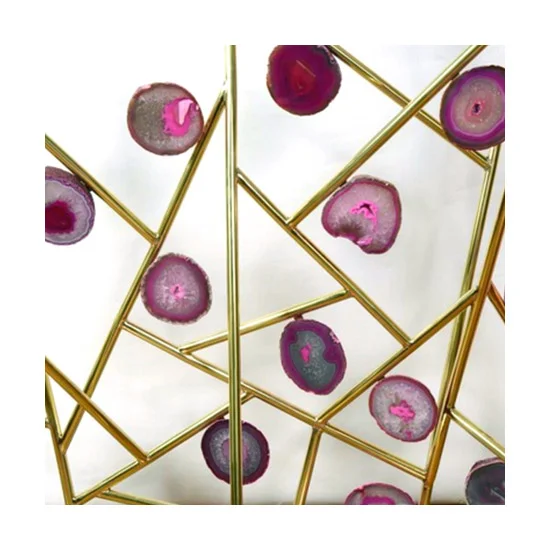 Agate Brass and Glass Console