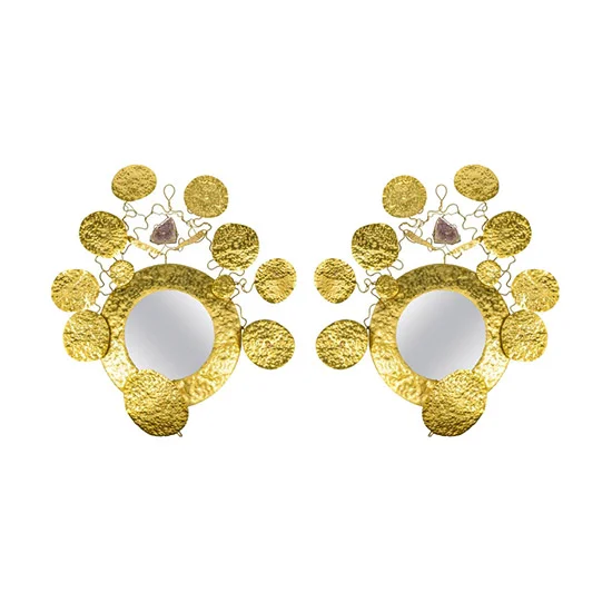 Brass and Amethyst Sconces