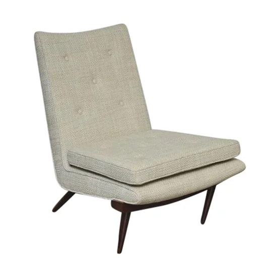 Upholstered Mid Century Slipper Chair After Nakashima