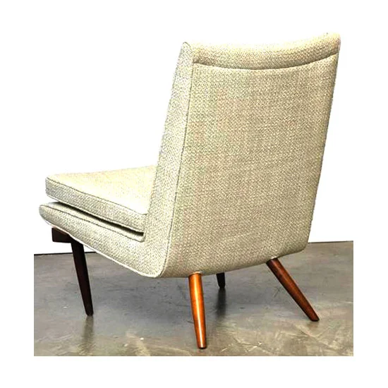 Upholstered Mid Century Slipper Chair After Nakashima