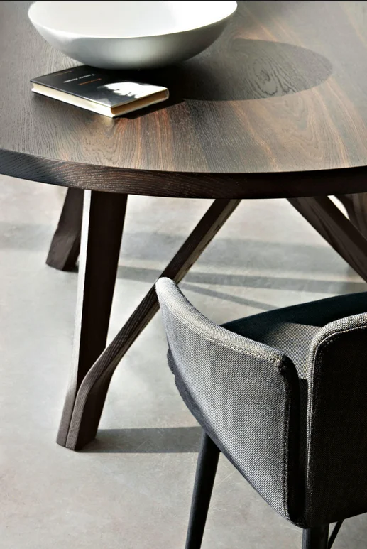 Sculptural Stained Oak Dining Table