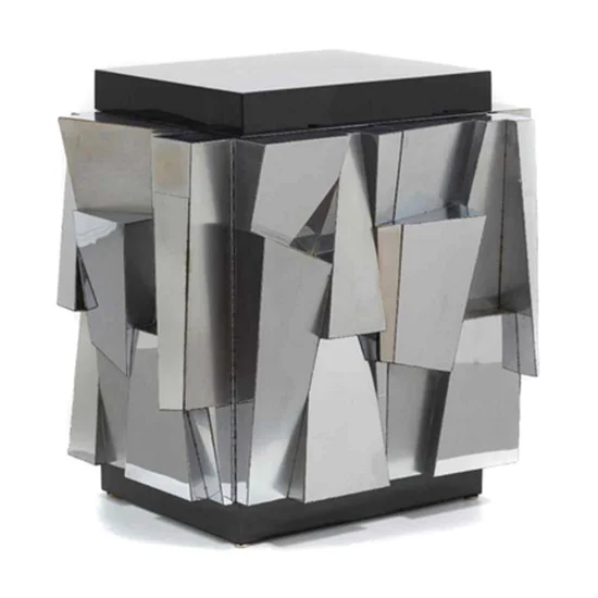 Evans 1970s Faceted Mirrored Cabinet