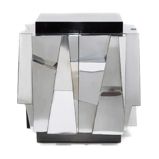 Evans 1970s Faceted Mirrored Cabinet
