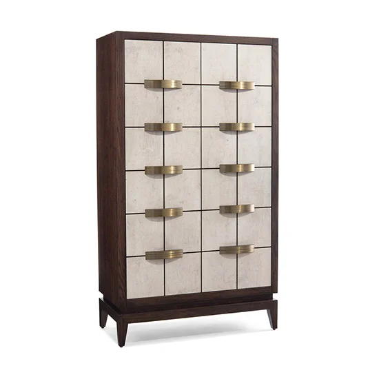 Allegro Tiza Gesso Smoked Oak Art Deco Armoire