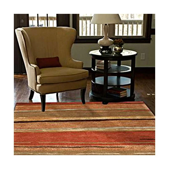 Hand Tufted Wool Silk Bamboo Curry Colorful Rug