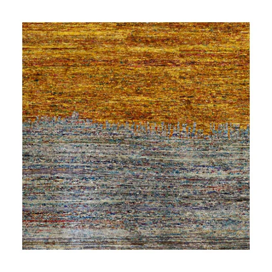 I'm Sari Recycled 100% Silk Hand Made Color Block Rug