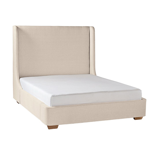 Wickham Shelter Solid Hardwood Frame Upholstered Platform Bed Made in USA