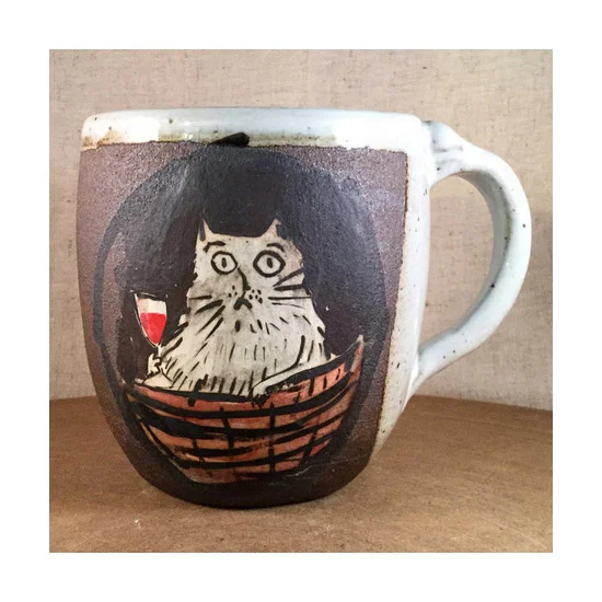 Lena Wolek Hand Made Ceramic Mug Coffee Cup Pets Dog Cat