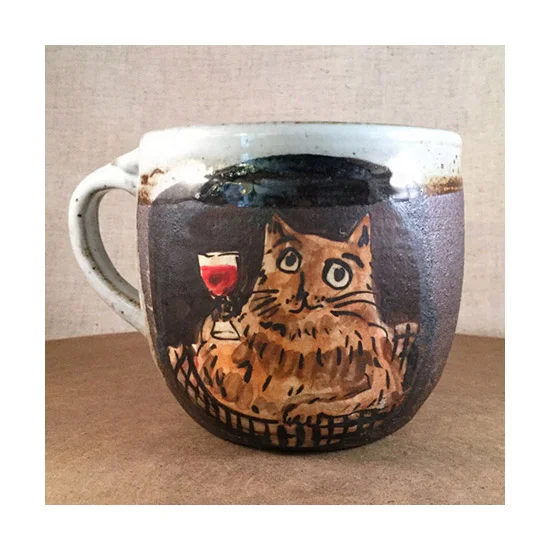 Lena Wolek Hand Made Ceramic Mug Coffee Cup Pets Dog Cat