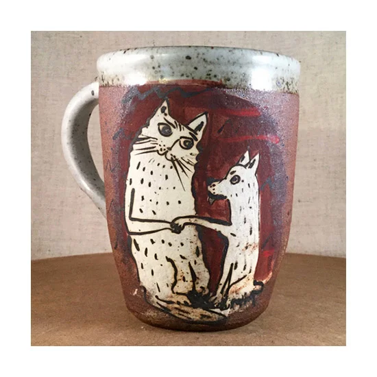 Lena Wolek Hand Made Ceramic Mug Coffee Cup Pets Dog Cat