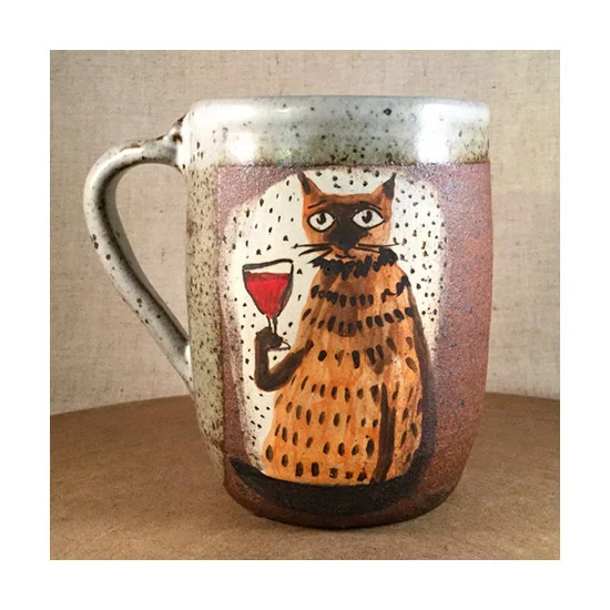 Lena Wolek Hand Made Ceramic Mug Coffee Cup Pets Dog Cat