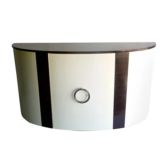 Modern Art Deco Zebra Wood Curved Sideboard Cabinet