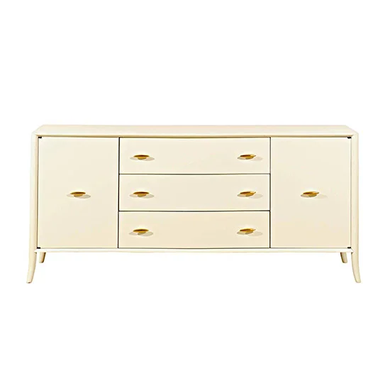 T. H. Robsjohn-Gibbings Elegant 1950s Cherry Wood Chest in Cream Lacquer