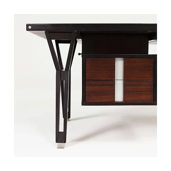 Ico Parisi Terni Executive 1950s Indian Rosewood Desk