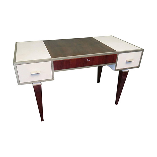 Amazing Italian Elmwood Brass Parchment Writing Desk