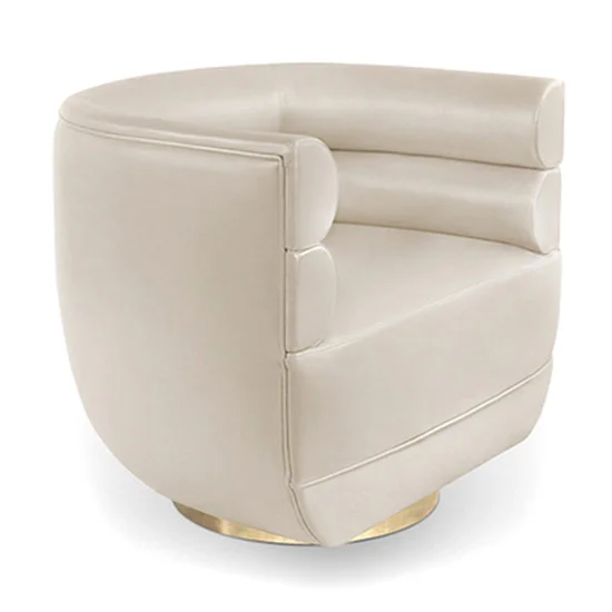 Mid Century Butter Soft Leather Swivel Tub Chair