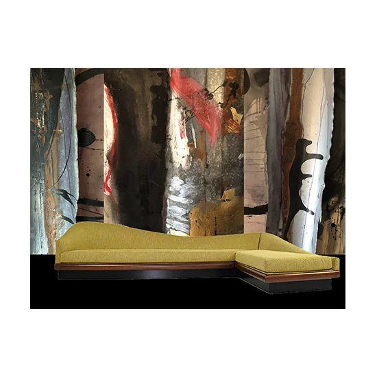 Hercules Wall Panel I Metal Mixed Media Gold Leaf On Canvas Installation by Rodrigo Palacios