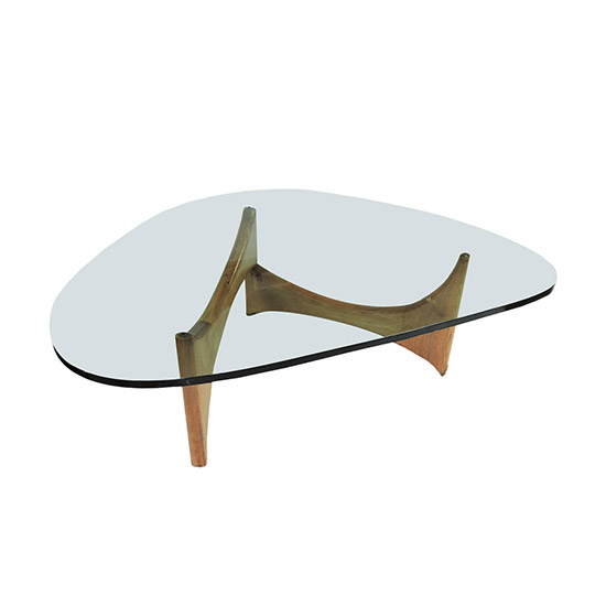 Mid Century Modern Glass And Wood, Curved Wood And Glass Coffee Table