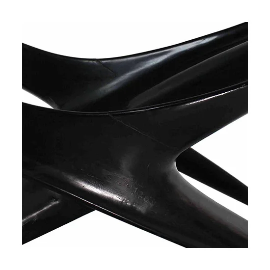 Italian Modern Organic Black Lacquer Base Dining Table