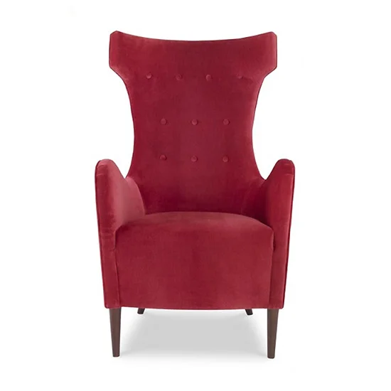 Karlstad Button Tufted Mid Century Modern Winged Chair