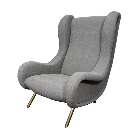 Marco Zanuso Velvet Upholstered Senior Chair