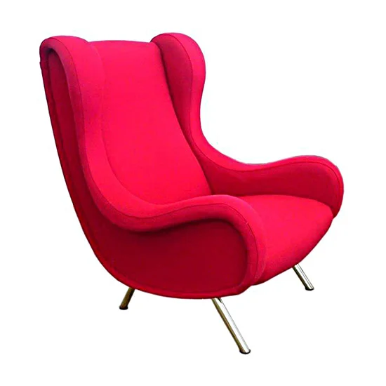 Marco Zanuso Velvet Upholstered Senior Chair