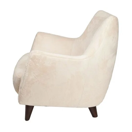 Anten White Upholstered Egg Shaped Club Chair