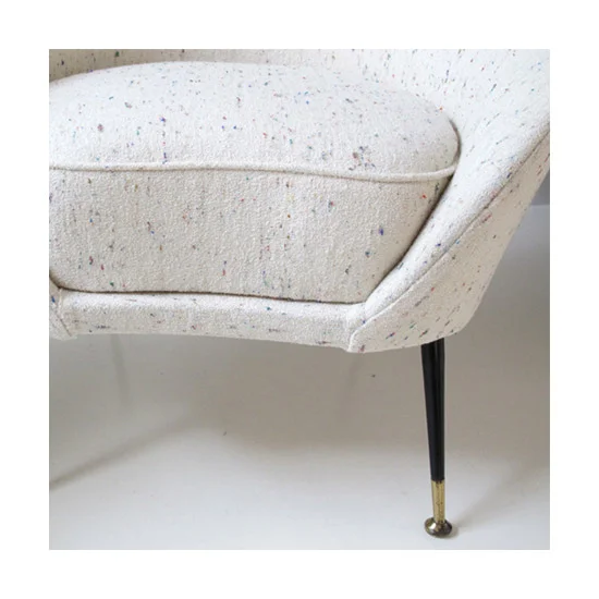 Ico Parisi Black Painted Leg Brass Feet Spring Armchair