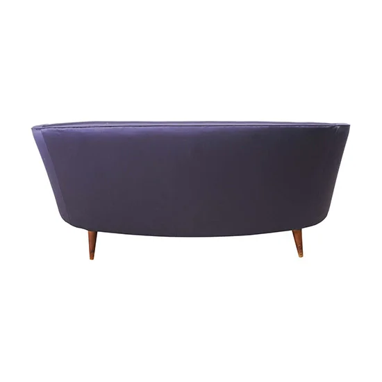Ico Parisi Small Italian Satin Upholstered Violet Sofa