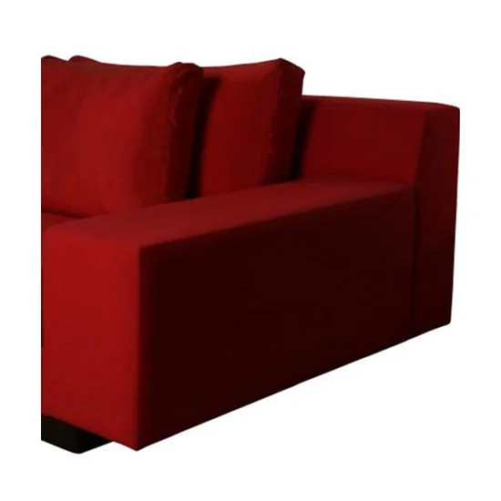 Jet Set Parisian Hardwood Frame Ruby Silk Upholstered Sofa