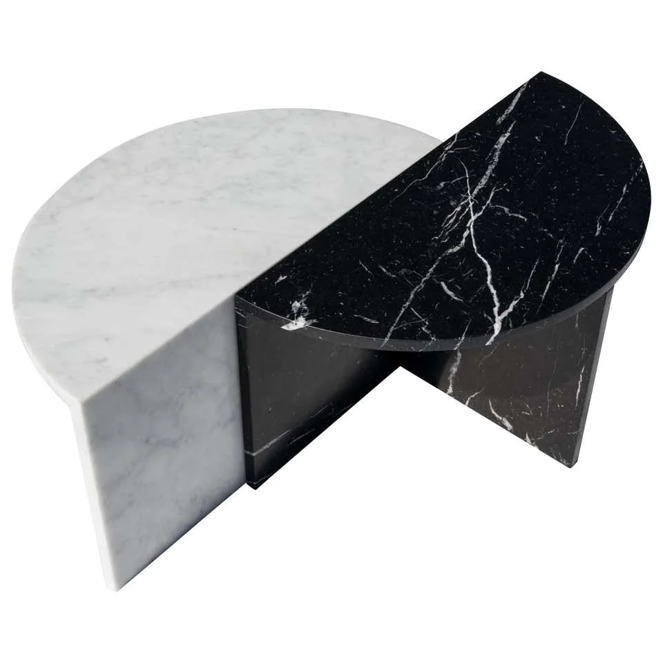 pair of marble coffee tables