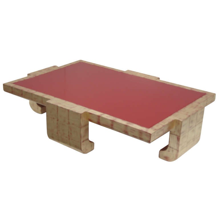 SQ797739 Gold Leaf and Red Lacquer Coffee Table