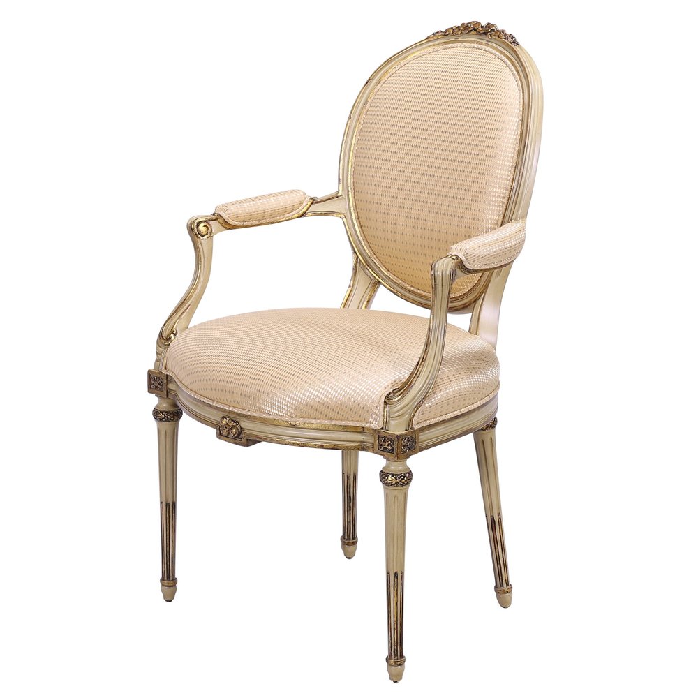 Pair of French Louis XVI Style Beechwood Fauteuil Armchairs – Erin