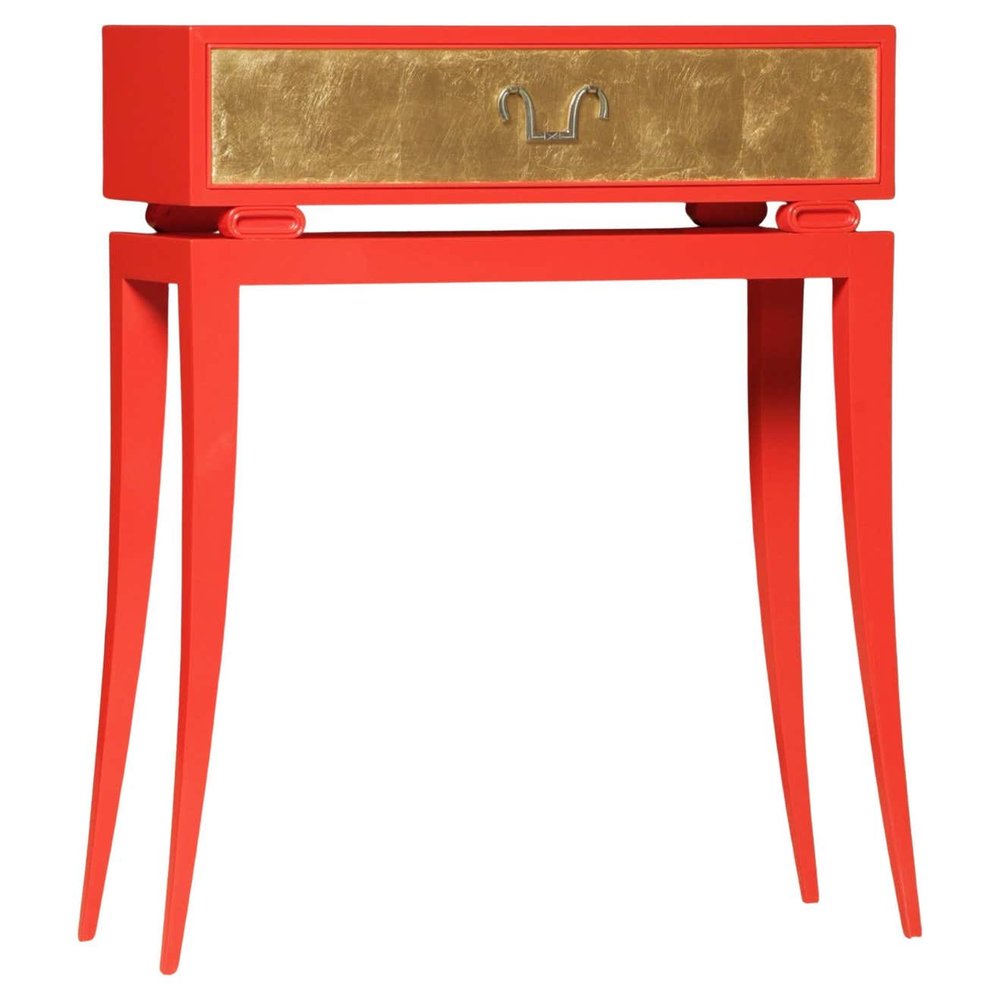 Modern Gold Leaf Console in the Manner of Tommi Parzinger