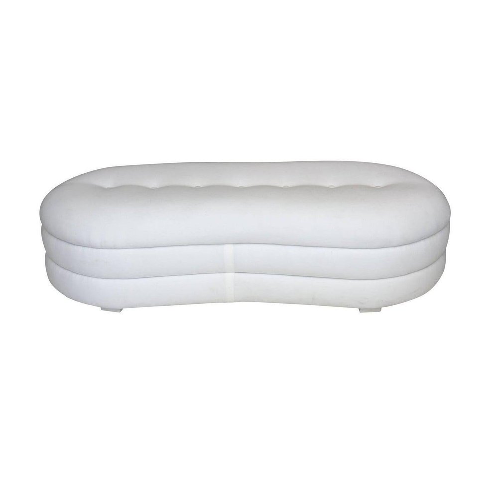 Custom White Canvas Duck Biomorphic Bench