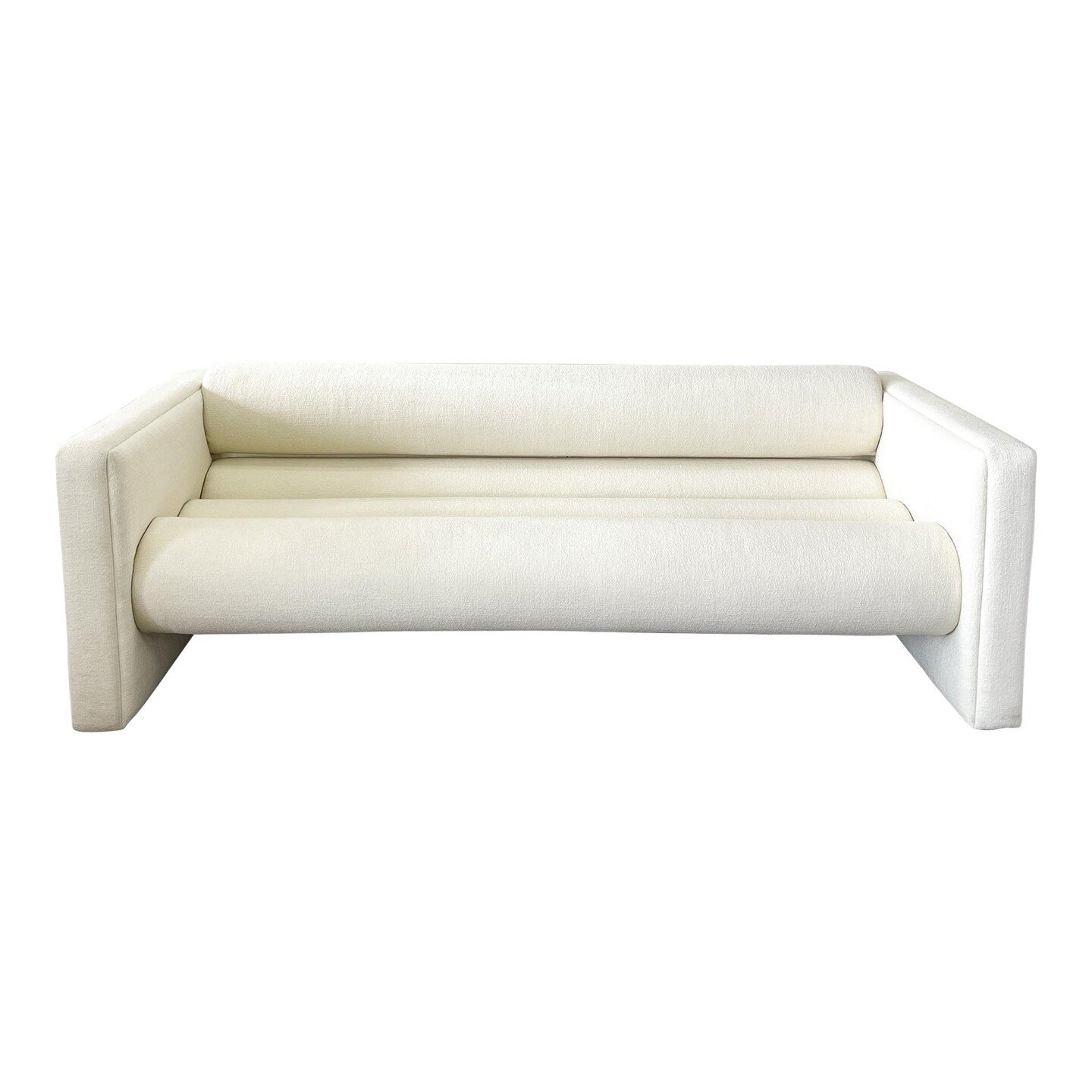 Postmodern Boucle Bolster Sofa

Postmodern Bolster Sofa. 

The sofa has a bolstered back and seat and it supports the back very well. Chic and comfortable. 

Dimensions:84ʺW &times; 38ʺD &times; 26ʺH

Materials: Textiles and Wood

May be Customed to 