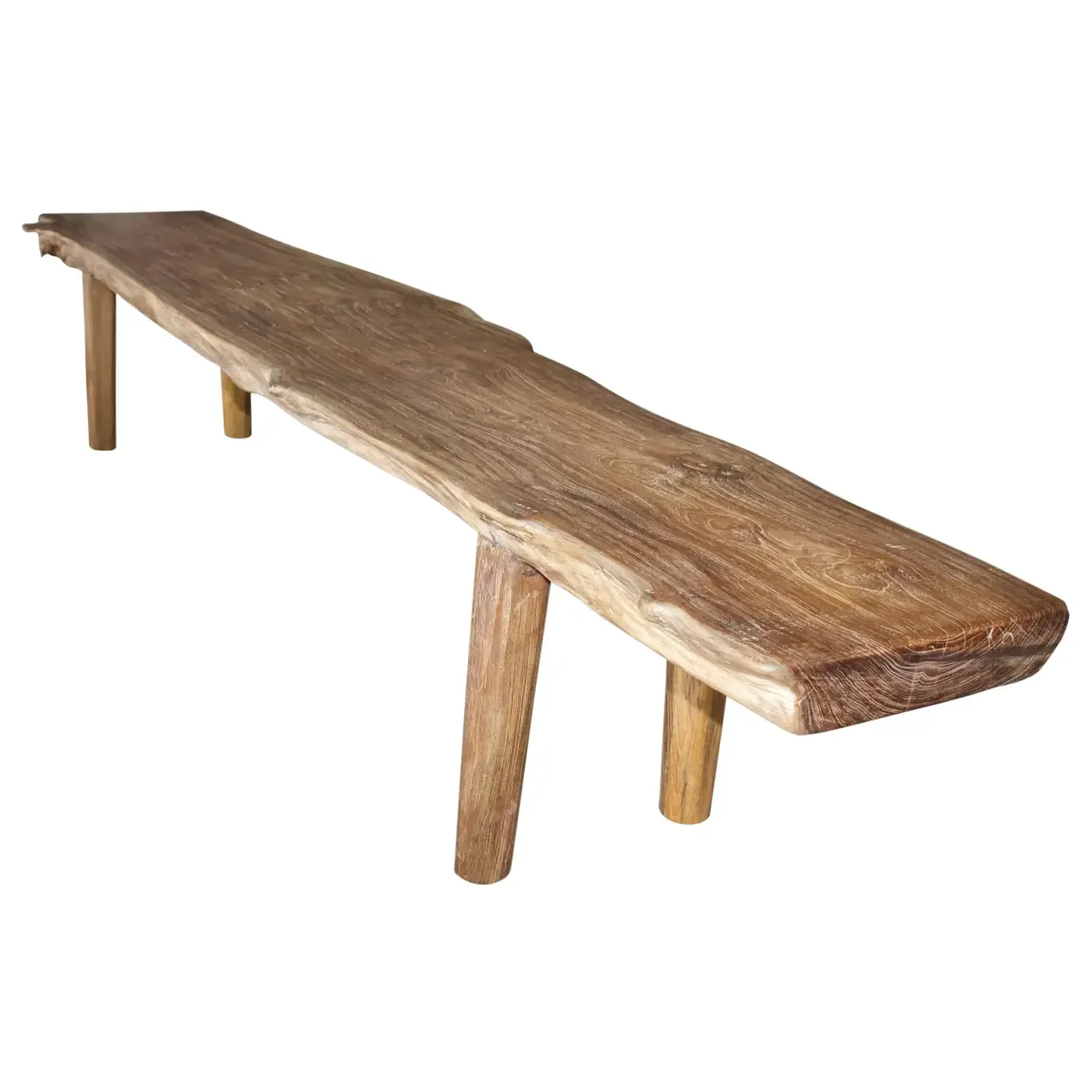 Live Edge Teak Wood Bench