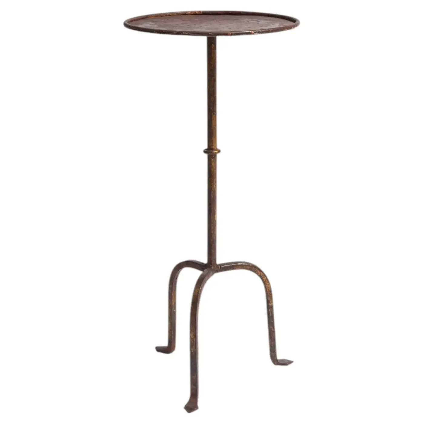 1940s French Wrought Iron Martini Table with Distressed Finish